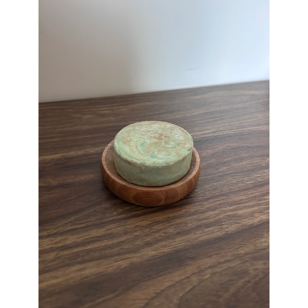 Buff City Soap Shave Bar 3.5oz Narcissist with Round Wooden Draining Soap Dish